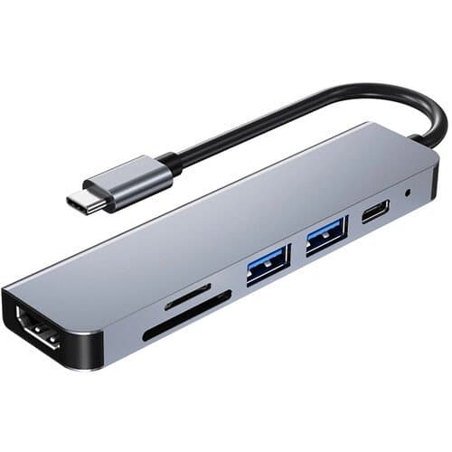 CAMVATE Portable USB-C Hub Multiport 6-in-1 Adapter for Mac Pro