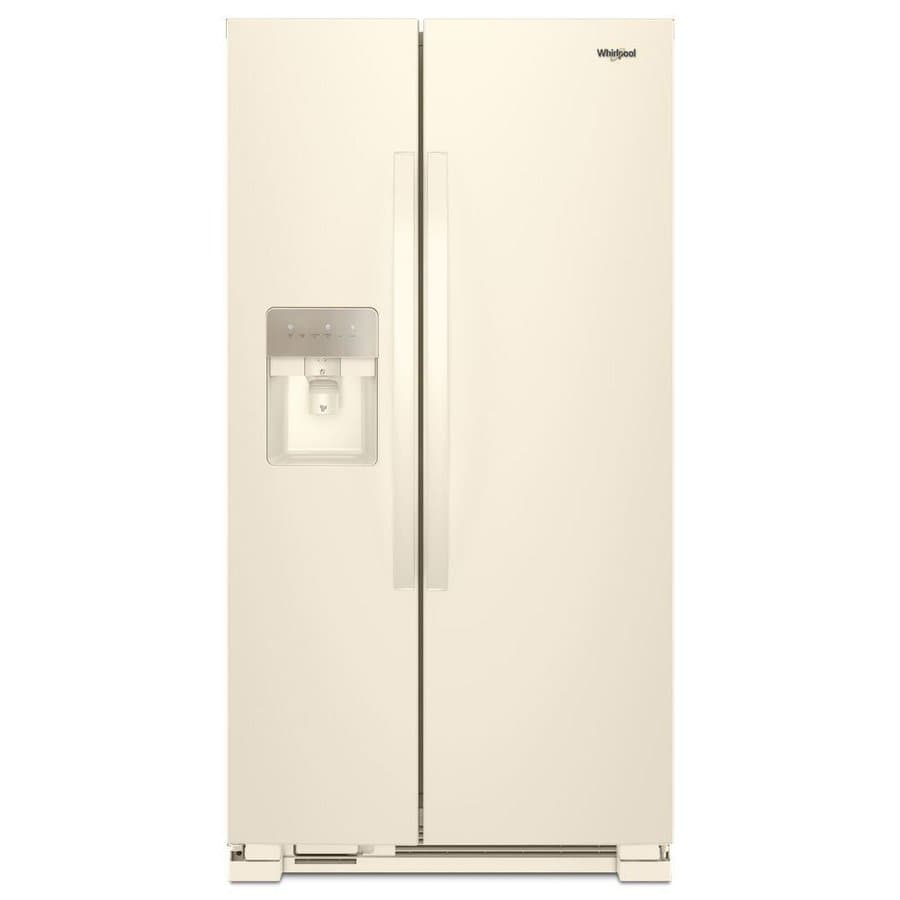 Whirlpool 21.4-cu ft Standard-Depth 33-in Wide Side-by-Side Refrigerator with Ice Maker ,Water and Ice Dispenser ( Biscuit )