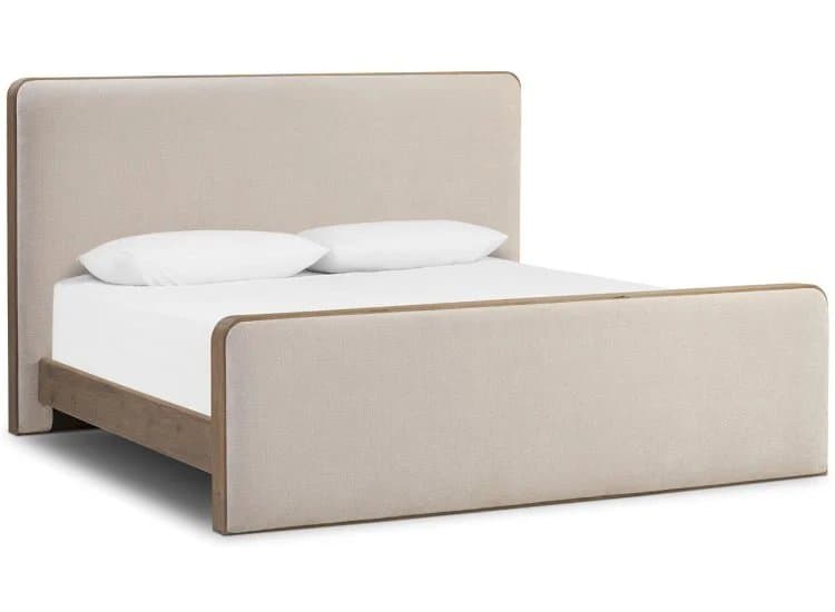 Four Hands Pierce Bed-King-in Holland Sand Fabric