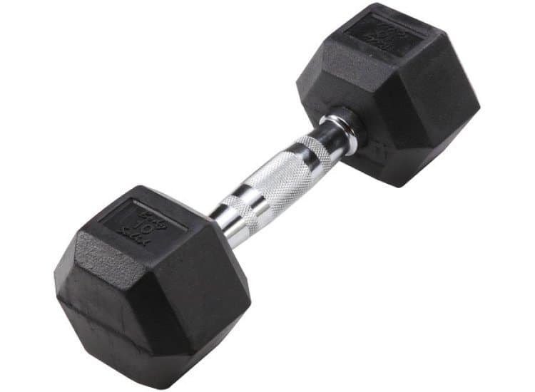 Body-Solid 10 lb Rubber Hex Dumbbell (Each)