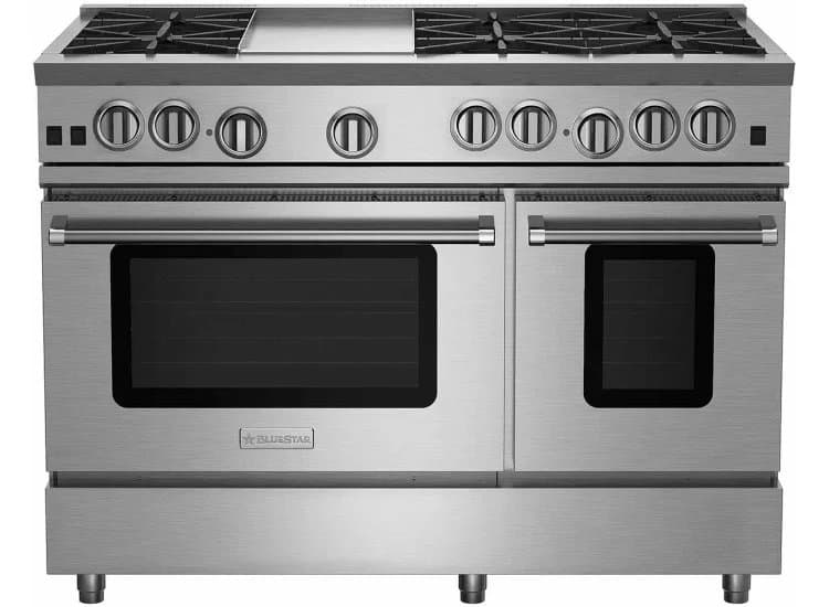 BlueStar RNB Series 48 In. Stainless Steel Natural Gas Range With 12 In. Griddle - RNB486GV2