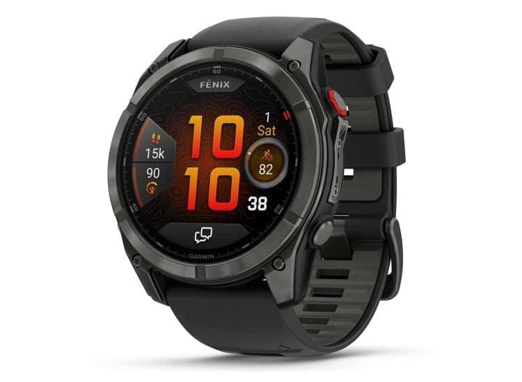Garmin fenix 8 Pro Smartwatch 51mm AMOLED in Carbon Gray DLC Titanium with Black/Pebble Gray Silicone Band