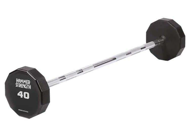 Life Fitness Hammer Strength 40 lb Urethane 12-Sided Straight Bar Barbell