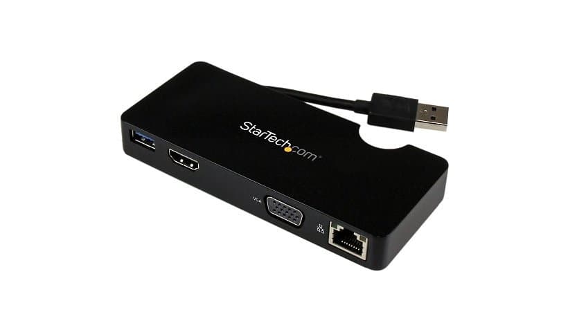 StarTech Travel Docking Station for Laptops-HDMI or VGA-USB 3.0-Portable Universal Laptop Mini Dock