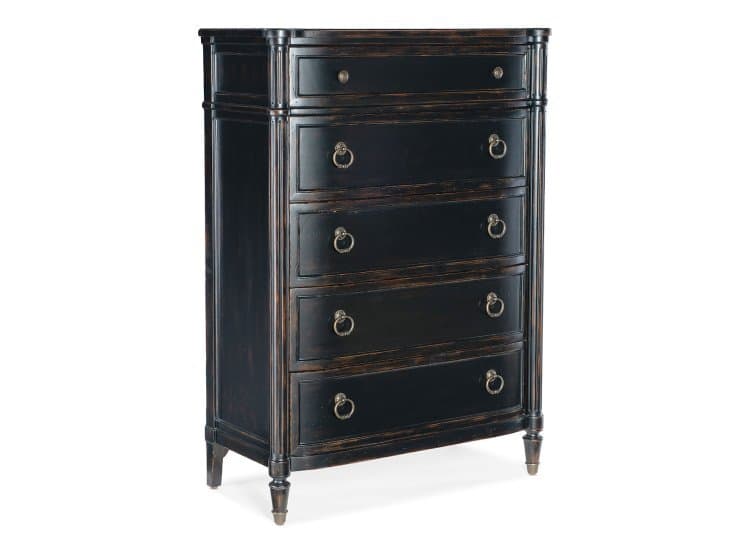 Hooker Furniture Bedroom Charleston Five-Drawer Chest, Black Cherry