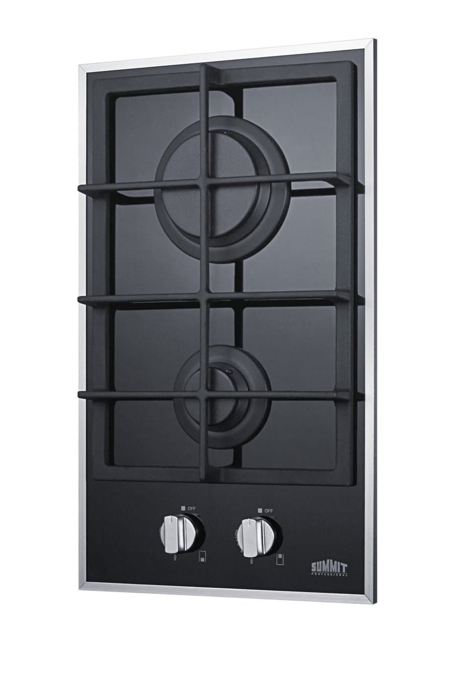 Summit Appliance 20" Black Gas 2 Burner Cooktop SUM-GC2BGL-R