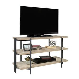 Sauder Industrial TV Stand with 2 Shelves-Fits TVs up to 50" - Charter Oak