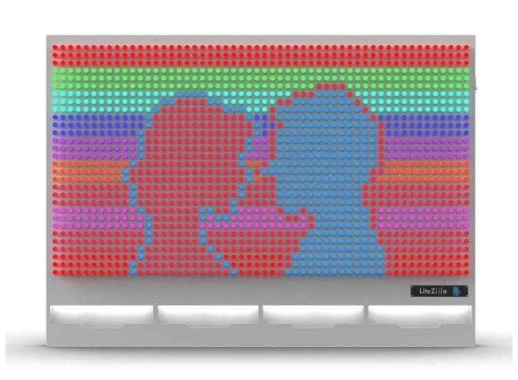 LiteZilla 8' Wide x 6' Tall White Interactive Art Wall - LZ-WHT-8X6