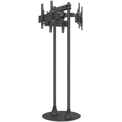 Mount-It! PRO Three-Screen Three-Side Dual-Pole Floor Stand