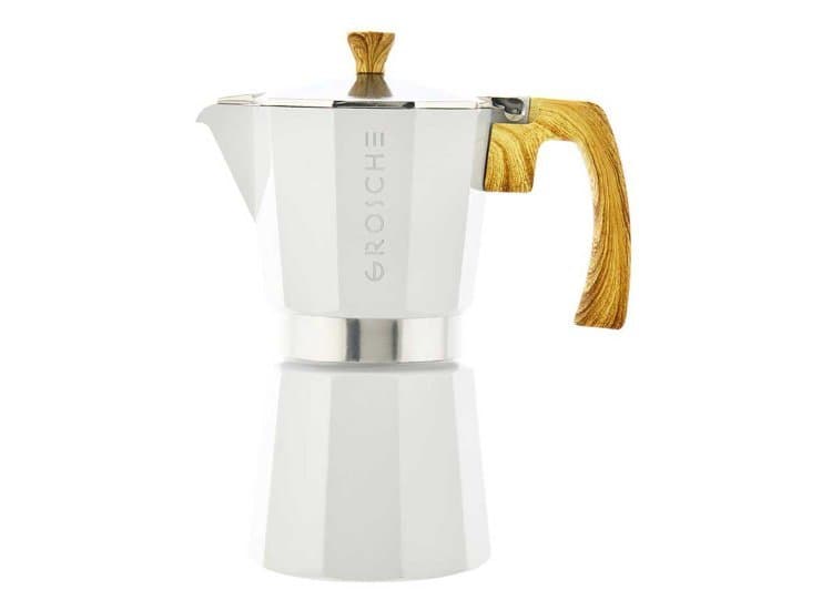 GROSCHE MILANO Stovetop Espresso Maker - Moka Pot 9 Cup - White