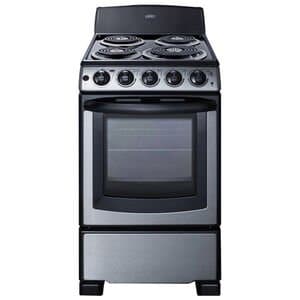 Summit 20 in. 2.3 cu. ft. Electric Range with Coil Burners-Stainless Steel