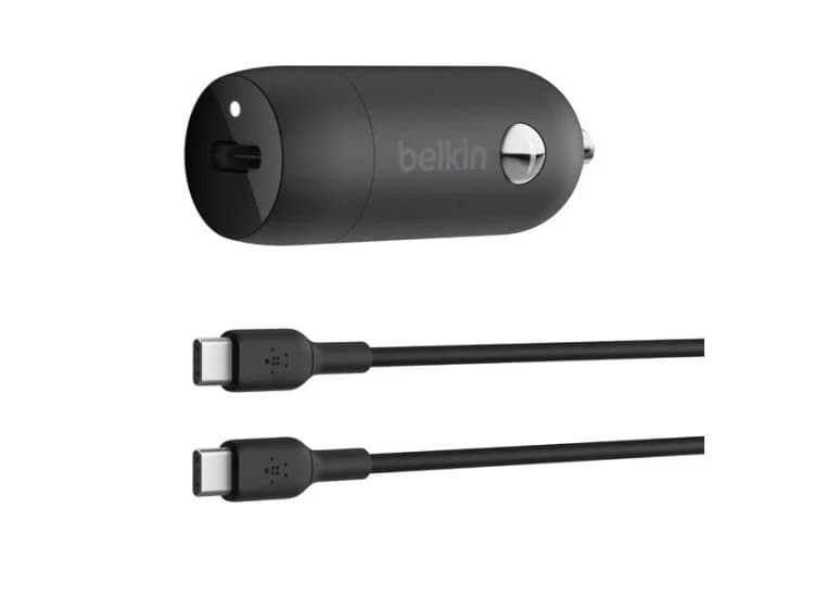 Belkin BoostCharge 30W USB-C Car Charger with USB-C to USB-C Cable