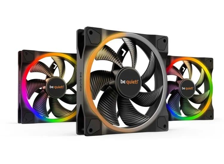 be quiet! LIGHT WINGS 140mm PWM Gaming Desktop Case Fan RGB in Black (3 Pack)