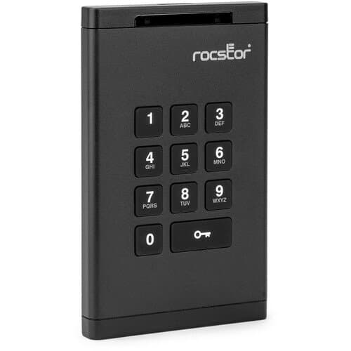 Rocstor 2TB DataSecure EX20 Encrypted USB 3.2 Gen 1 Portable HDD