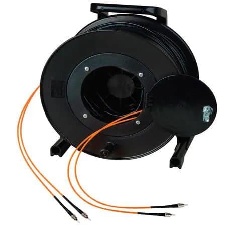 Camplex 2-Channel ST Multimode Orange OM1 62.5 Micron Fiber Optic Tactical Snake Reel with ST Connector, 500'