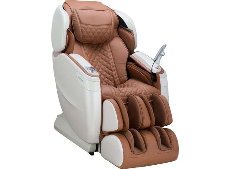 Cozzia Qi SE Massage Chair, Cappuccino/Pearl White Finish