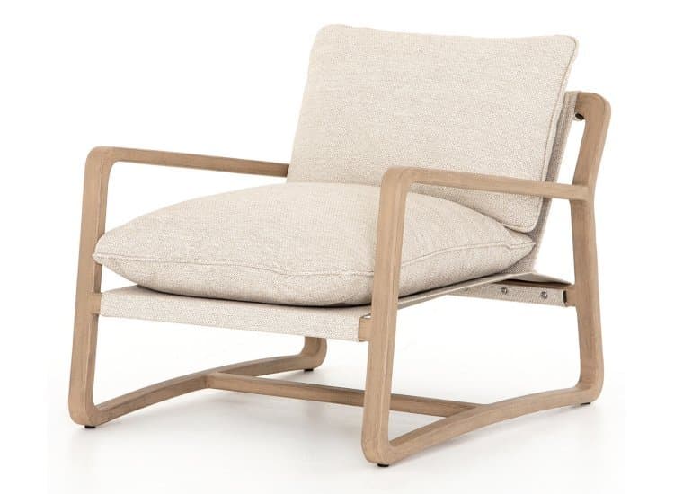 Four Hands Solano Collection Faye Sand & Washed Brown Lane Outdoor Chair