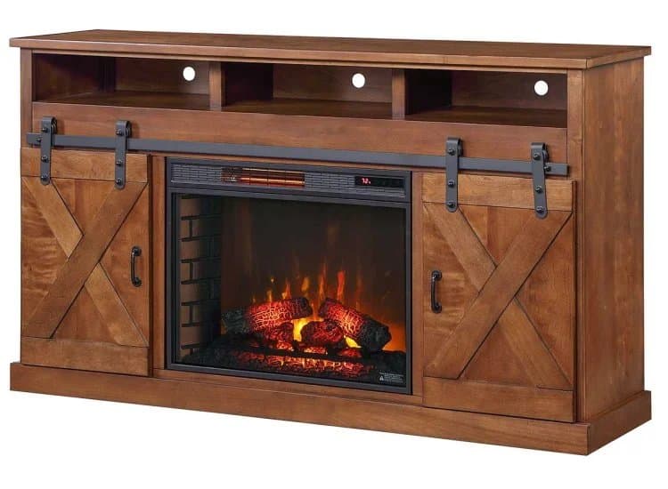 Legends Furniture Farmhouse 66" Fireplace TV Stand, Aged Whiskey