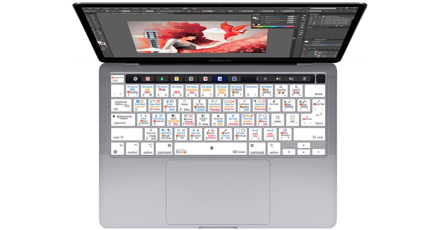 KB Covers 3-in-1 Photoshop, Illustrator, and InDesign Keyboard Cover for MacBook Air 13" (2020 and Later)