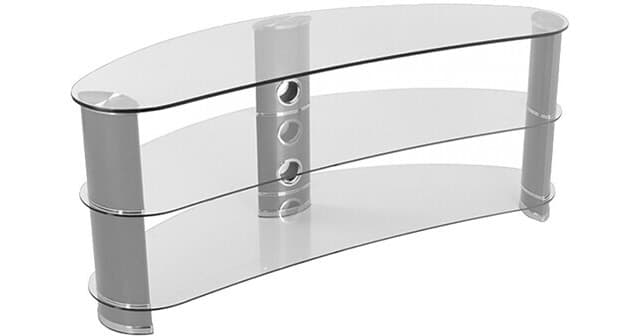 AVF Group Jelly Bean Curved TV Stand (Silver with Clear Glass)