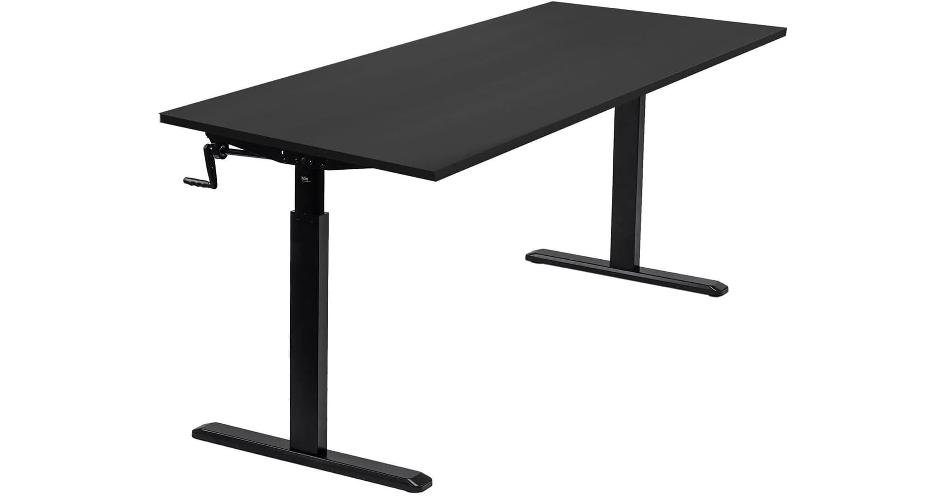 Mount-It! Hand Crank Standing Desk with 55" Tabletop (Black)