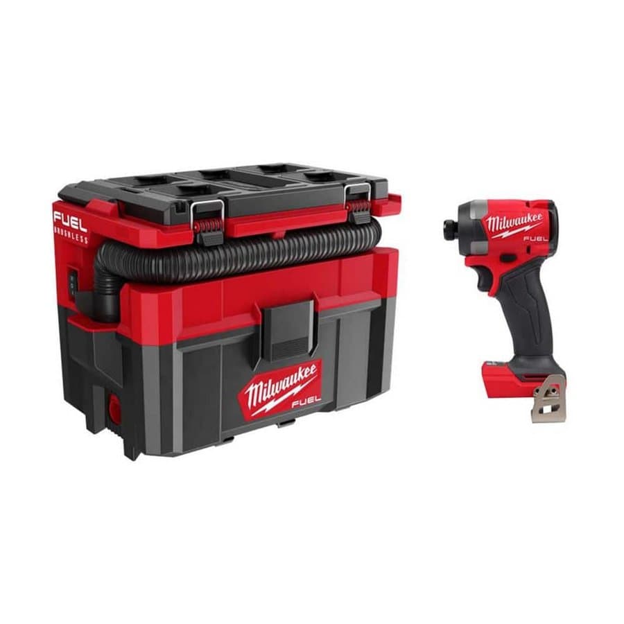M18 FUEL PACKOUT 18-Volt Lithium-Ion Cordless 2.5 Gal. Wet/Dry Vacuum with M18 FUEL 1/4 in. Hex Impact Driver