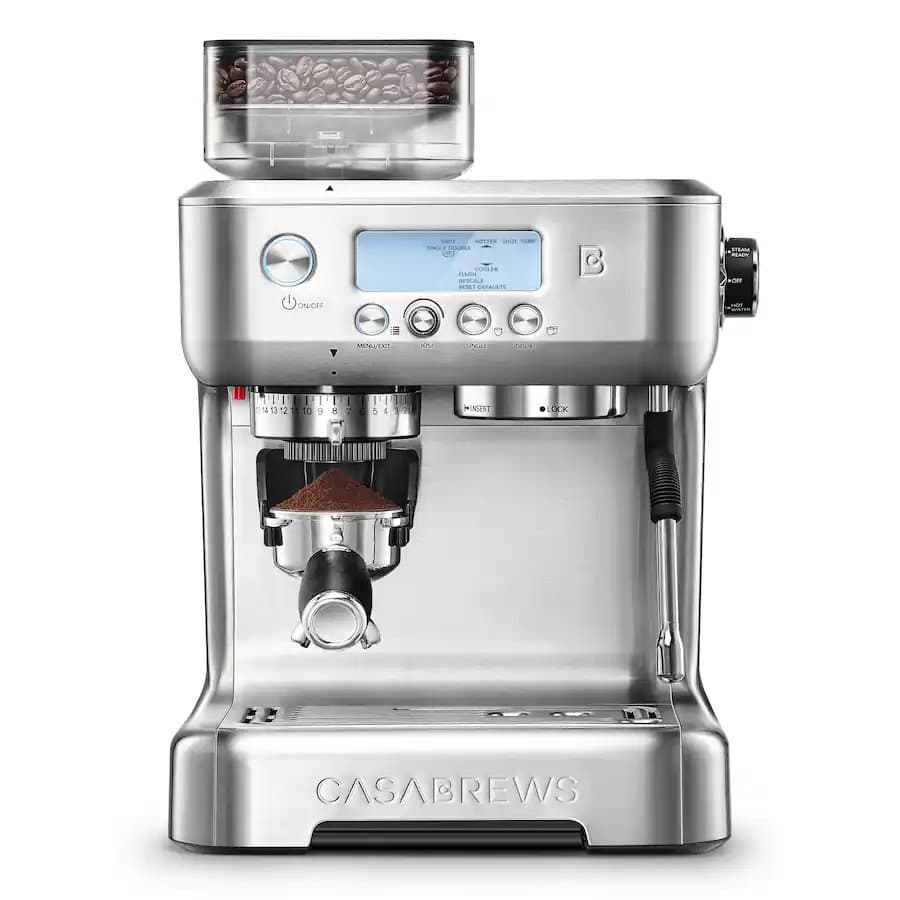 Casabrews-5700Pro 20-Bar Espresso Machine and Coffee Maker with Grinder-Silver