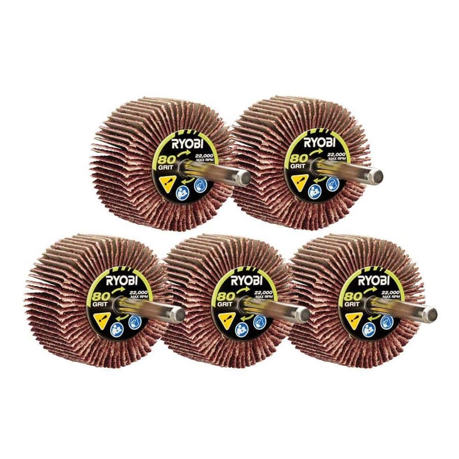 80 Grit Flap Wheel Set with 1/4 in. Shank (5-Piece)