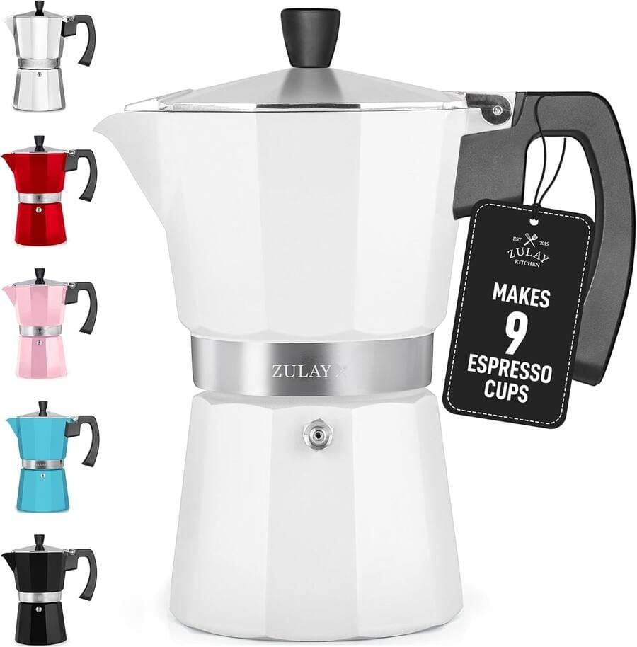 Zulay Kitchen Stovetop Espresso Maker-Moka Pot 9 Espresso Cups
