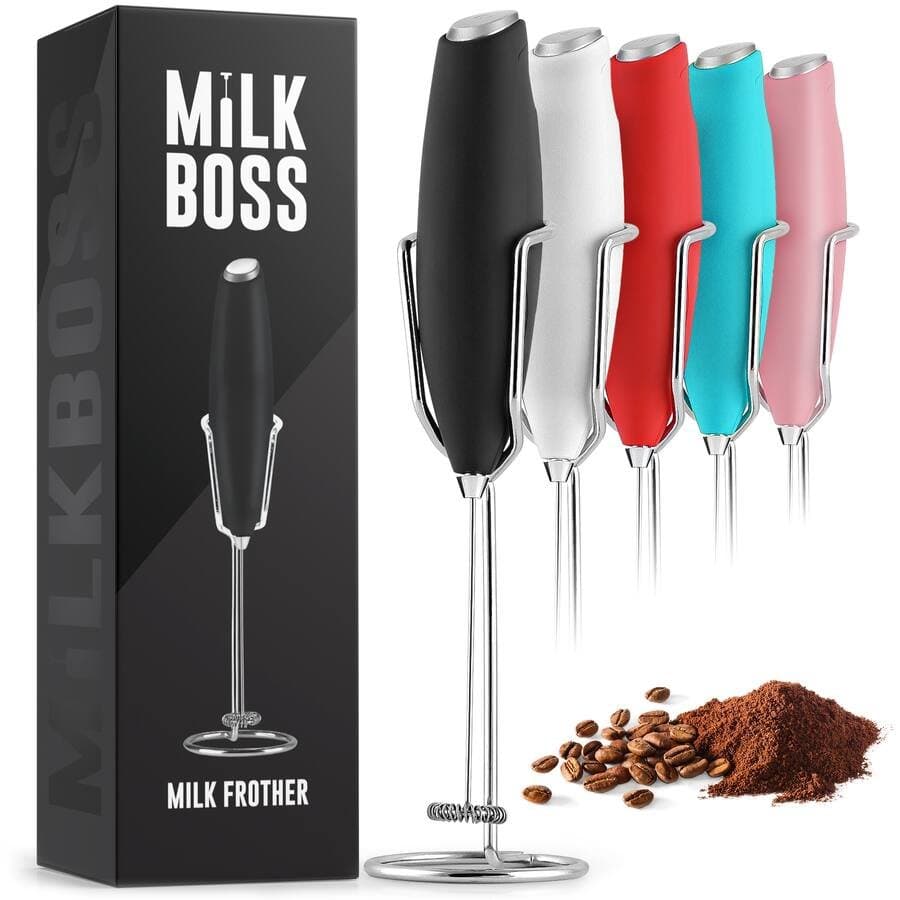 Zulay Kitchen Powerful Milk Frother Handheld With Upgraded Holster Stand by Milk Boss
