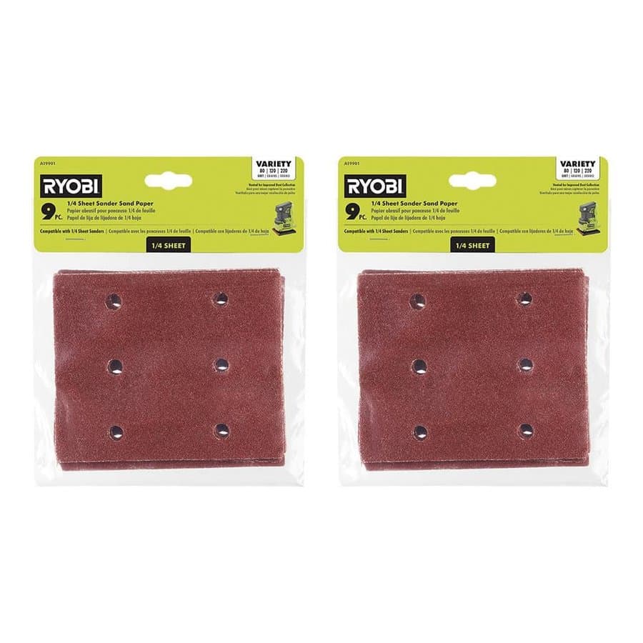 18-Piece 1/4 Sheet Sand Paper Assortment Set-80, 120, and 220 Grit