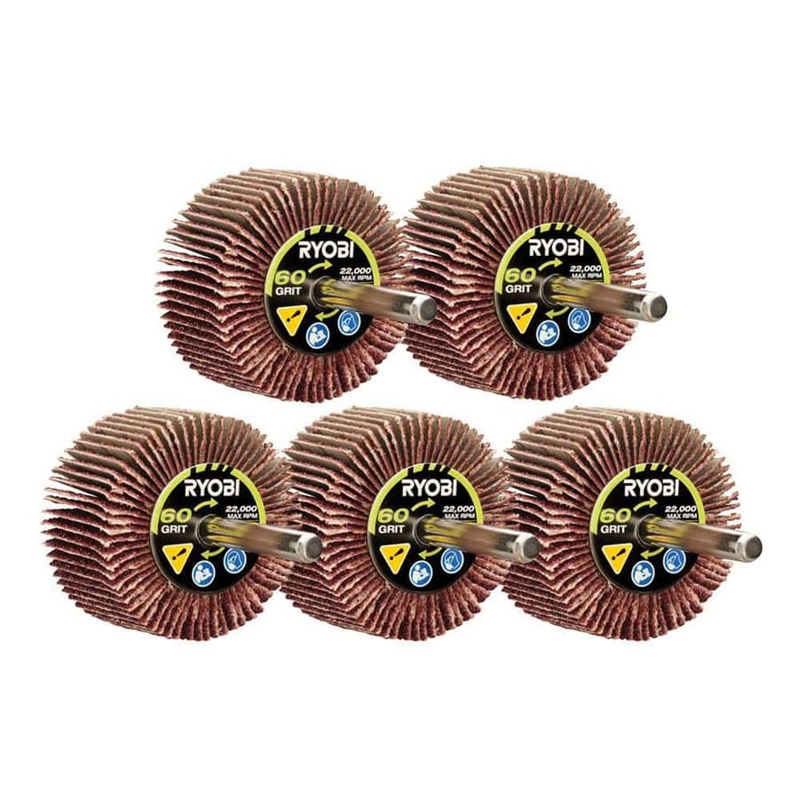 60 Grit Flap Wheel Set with 1/4 in. Shank (5-Piece)