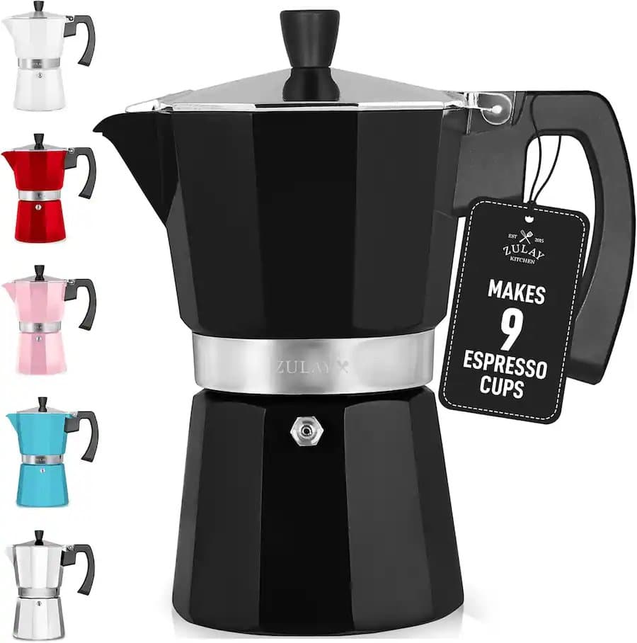 Zulay Kitchen Stovetop Espresso Maker-Moka Pot 9 Espresso Cups