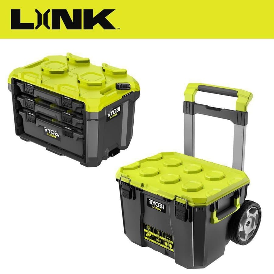 LINK 22.2 in. Rolling Tool Box with LINK Compact Drawer Set