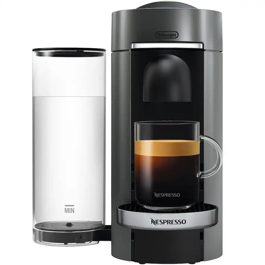VertuoPlus Deluxe Coffee & Espresso Single-Serve Machine, Titanium