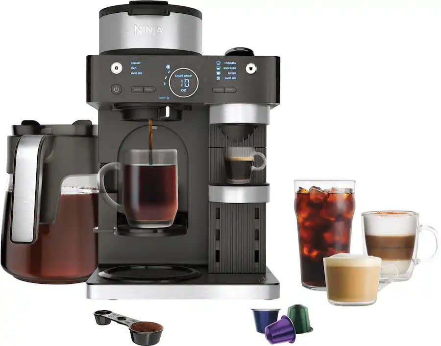 Espresso & Coffee Barista System, Single Serve & Nespresso, with 12-Cup Carafe, 4 Styles with Ristretto