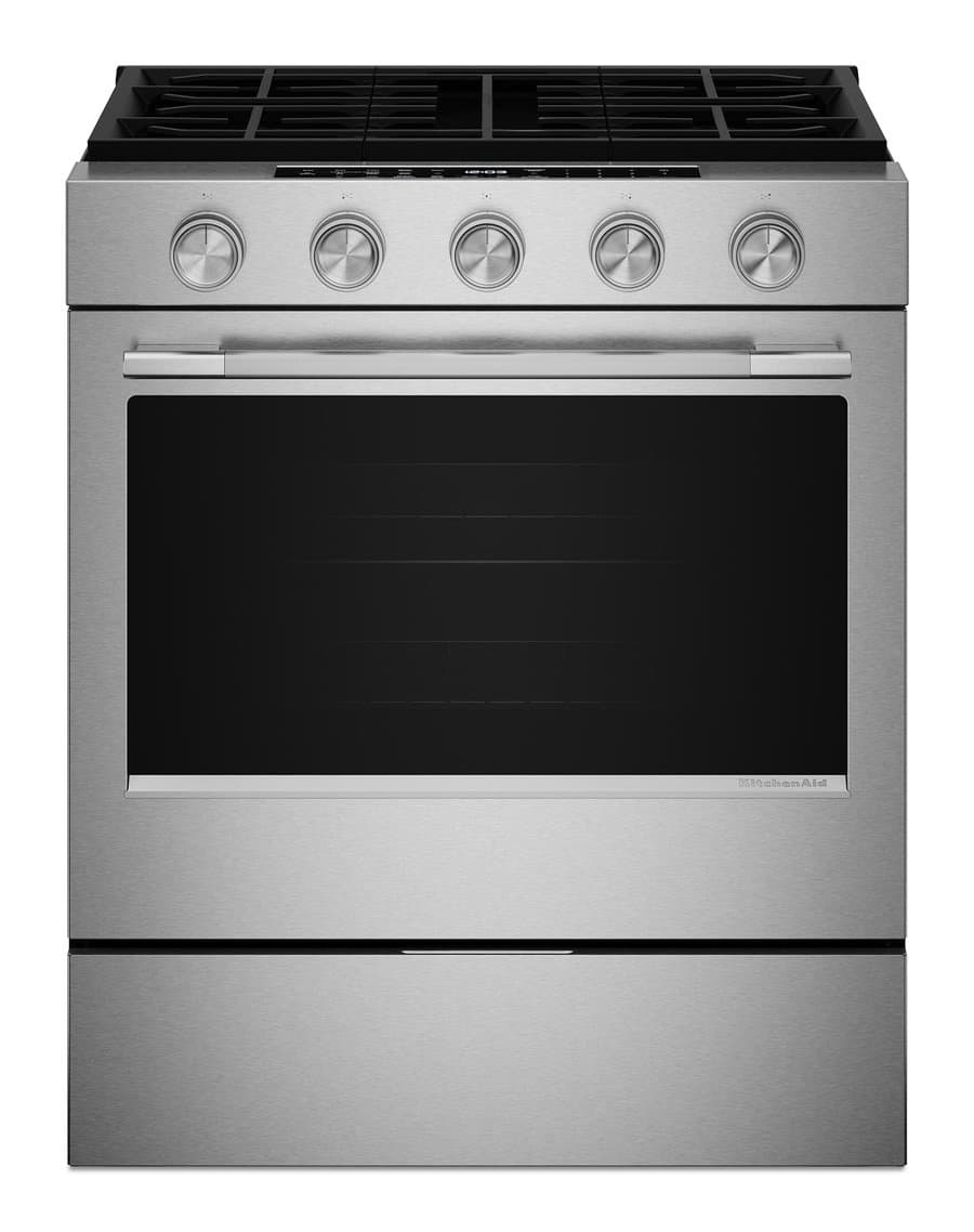 KitchenAid 5 Cu. Ft. Smart Slide-in Gas Range 30-Inch Wide in PrintShield Stainless Steel - KSGS530SPS