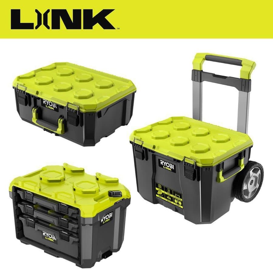 LINK 22.2 in. Rolling Tool Box with LINK Medium Tool Box and LINK Compact Drawer Set