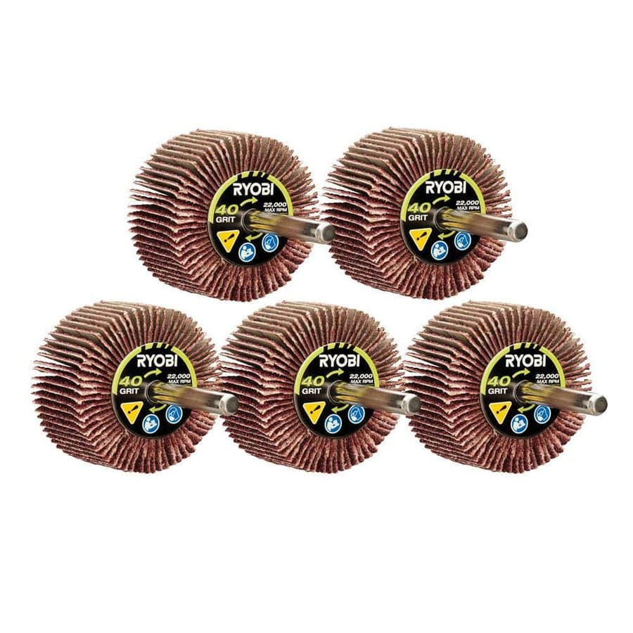 40 Grit Flap Wheel Set with 1/4 in. Shank (5-Piece)
