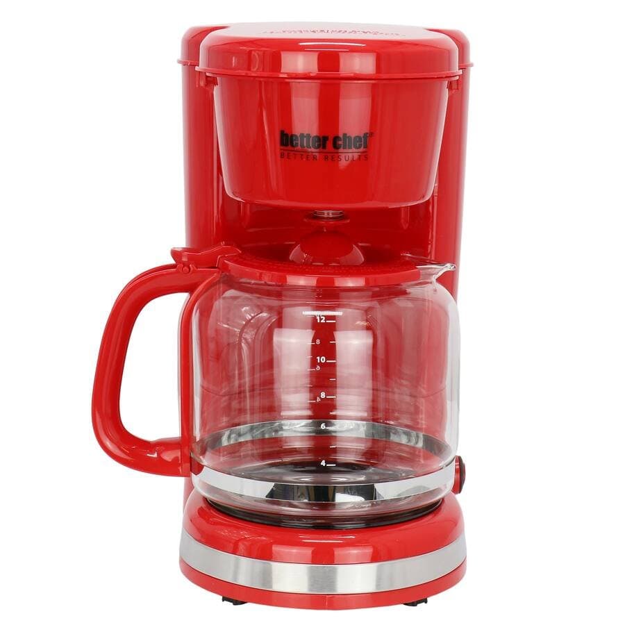 Better Chef 12 Cup 900 Watt Coffee Maker, Red